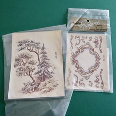 Vtg Ceramic Decals Mixed Media Water Mount Transfers Lot B Pattern Clock Nature