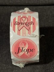 NEW 500 Breast Cancer Awareness Pink Ribbon Roll Stickers Inspirational NEW