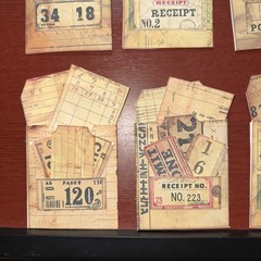 One Hand made junk journal vintage library ￼ pocket with tags ￼￼￼