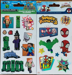 SPIDERMAN Marvel SPIDEY Amazing Friends MINECRAFT Steve Alex creeper Sticker lot