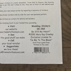 Tie Me To The Moon ~ Be Still My Heart Wedding Sticker Set