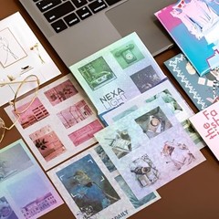 100PCS Holographic Laminate Sheets A4 Self-Adhesive Waterproof Sticker Paper – G