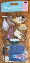 RARE Jolees Grandpa Lounge Chair Chess Golf Clubs Fishing Newspaper Glasses Pioe