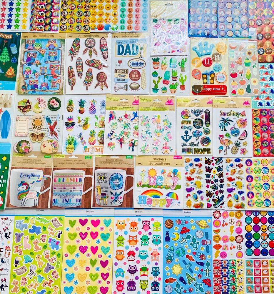 850 Stickers In Different Shapes Themes Colors Sizes Holiday Season Mixed Lot