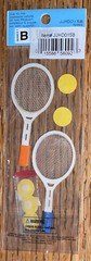 RARE JOLEES Mini TENNIS RACQUET BALLS Women Men Sports Scrapbook STICKER Die Cut