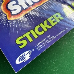 Vintage 80s Gordy Glitter Sticker Mini Album Scratch & Sniff Prism Silver Glow