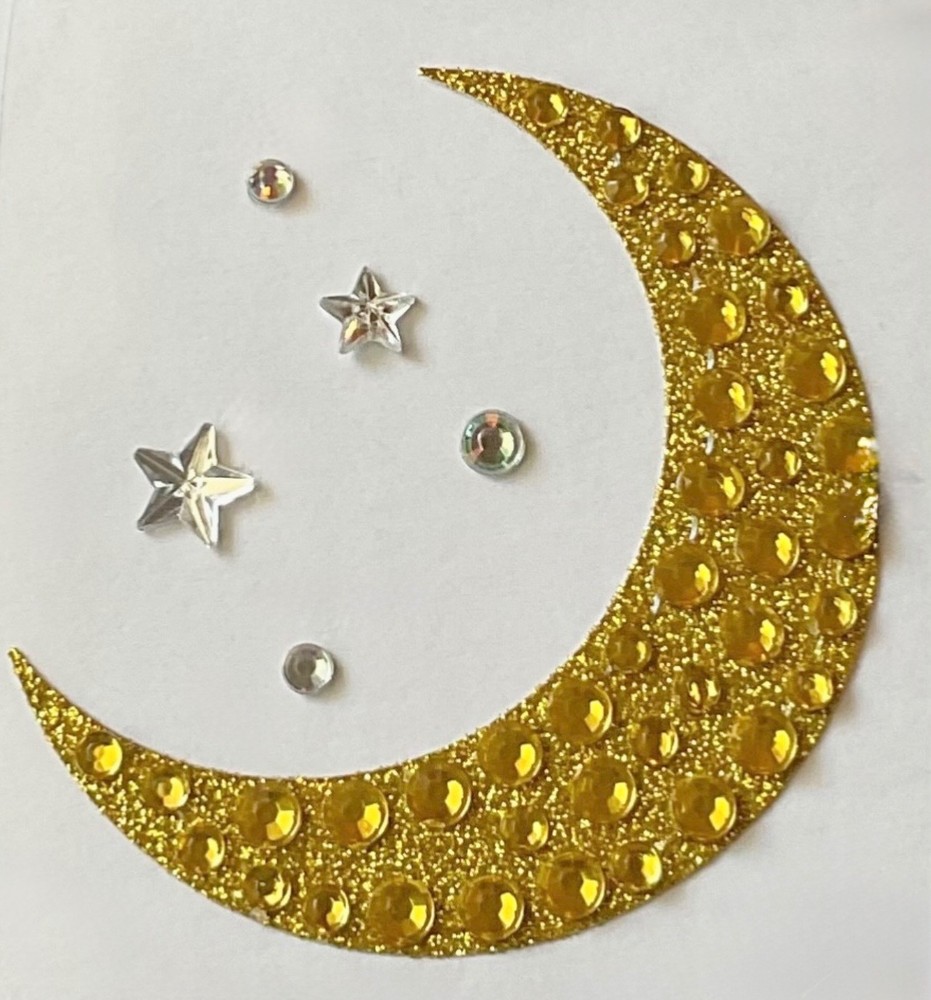 Moon & Stars Rhinestone & Glitter Adhesive Gems/Sticker Bling/Embellishment