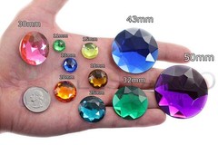 Allstarco 50Mm Extra Large Flat Back Round Acrylic Rhinestones Plastic Circle