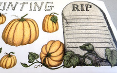 Halloween Clear Stickers 12″ Happy Haunting Journal Tumblebeasts 2003 NOS