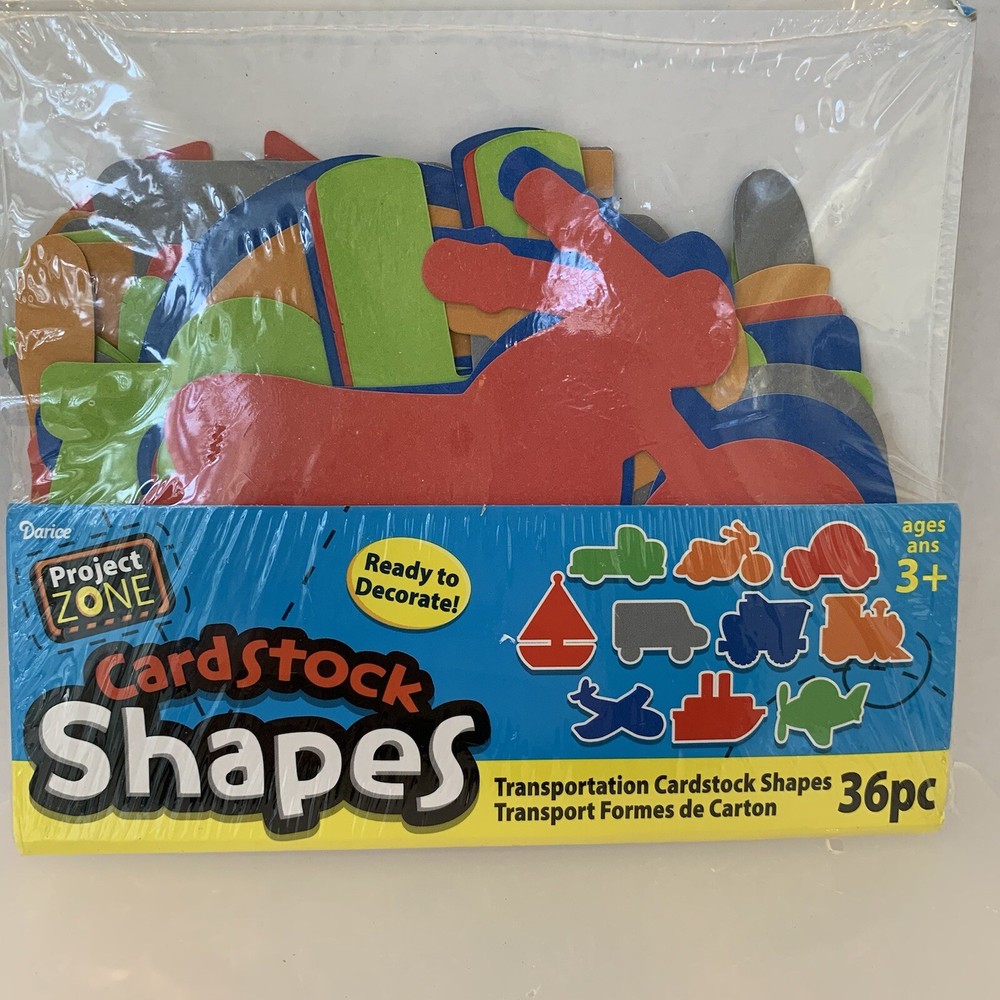 Darice Project Zone Transportation Cardstock Shapes 36ct
