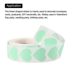 Heart Shaped Sticker 1″ Self-Adhesive Love Label Light Green 500 Pcs