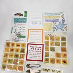 Baby Toddler Newborn Scrapbook Stickers Lot Epoxy Words Phrases K&Company