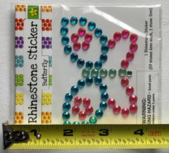 Butterfly Rhinestone Sticker Design 59 Stones Scrapbook Arts Crafts Pink Blue