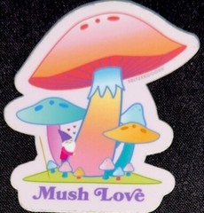 MUSHROOM STICKER✨🍄🍄‍🟫🍄🍄‍🟫🍄✨3” X 2 1/2”✨MUSH LOVE✨🧡🩷🩵💛💚💜✨AWESOME✨