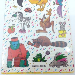 Vintage Post-It Removable Stickers Zoo Wild Animals 4 Sheets 1989 Gorilla Lion