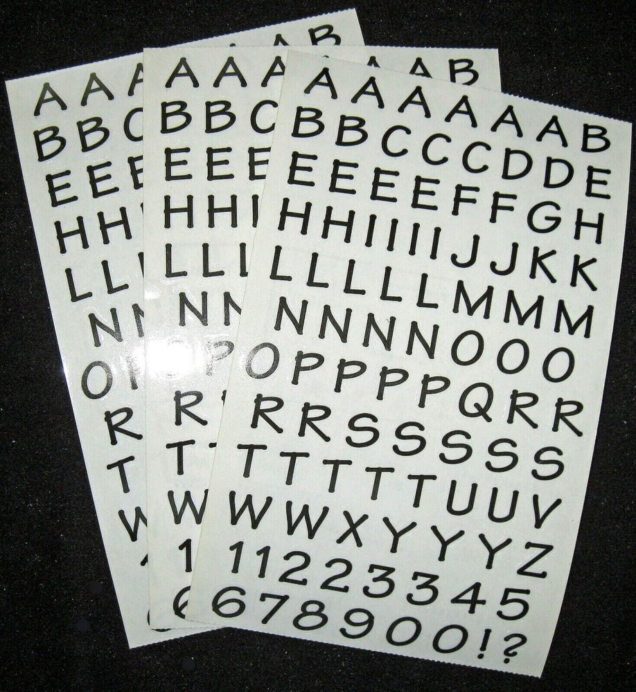 Mrs Grossman Three Sheets 4×6″ ‘Casual Alphabet, Black (285 stickers total)
