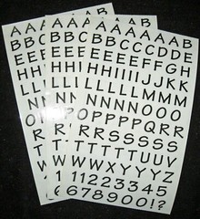 Mrs Grossman Three Sheets 4×6″ ‘Casual Alphabet, Black (285 stickers total)