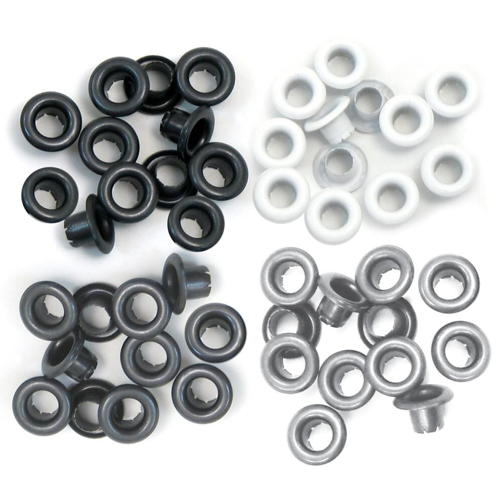 Crafts We R Memory Keepers Standard Eyelets Round Grey 4 Variations 60/Pkg