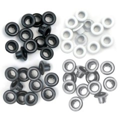 Crafts We R Memory Keepers Standard Eyelets Round Grey 4 Variations 60/Pkg