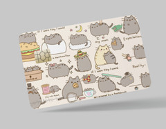 PUSHEEN CAT , 2 pc credit card skin & DEBIT CARD,TROLLEY & GYM