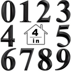 House Numbers 0-9, 3D Self Adhesive Address Stickers for Door Mailbox, Black