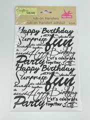 Crafter’s Square Paper Crafts Rub-On Transfers Stickers Birthday Fun