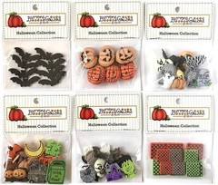 Halloween Novelty Sewing Buttons Assortment 50 Pack Bats Ghosts Jack O Lanterns
