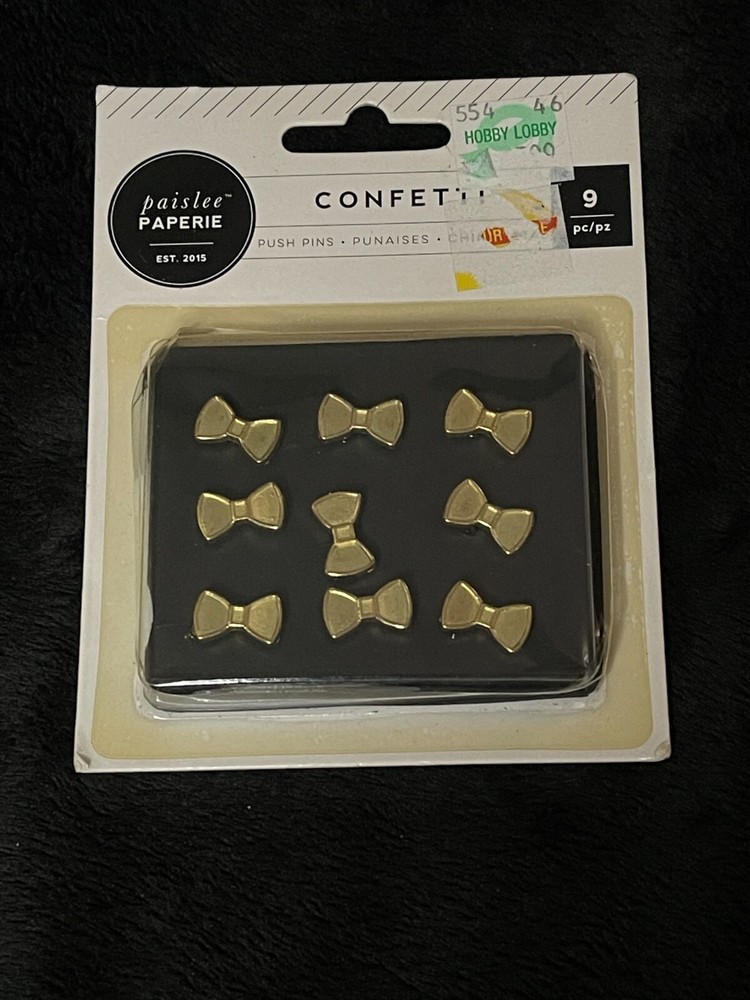 Paislee Paperie Confetti Push Pins Bow Ties