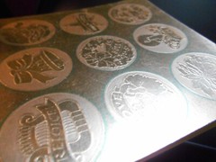 52 VTG Standard Publishing Embossed GOLD FOIL Seal Stickers Christmas Holiday