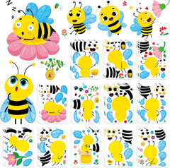 Make Your Own Honey Bee Stickers 36 Pack Spring Summer Make a Face DIY Stickers