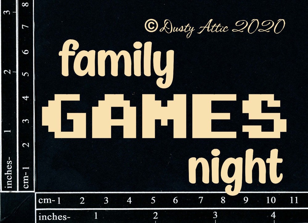 Dusty Attic Chipboard 3×6 – Family Games Night, DA2690