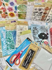 Crafter’s Square Mixed Craft Lot: Stickers, Clear Stamps, Die, Googly Eyes