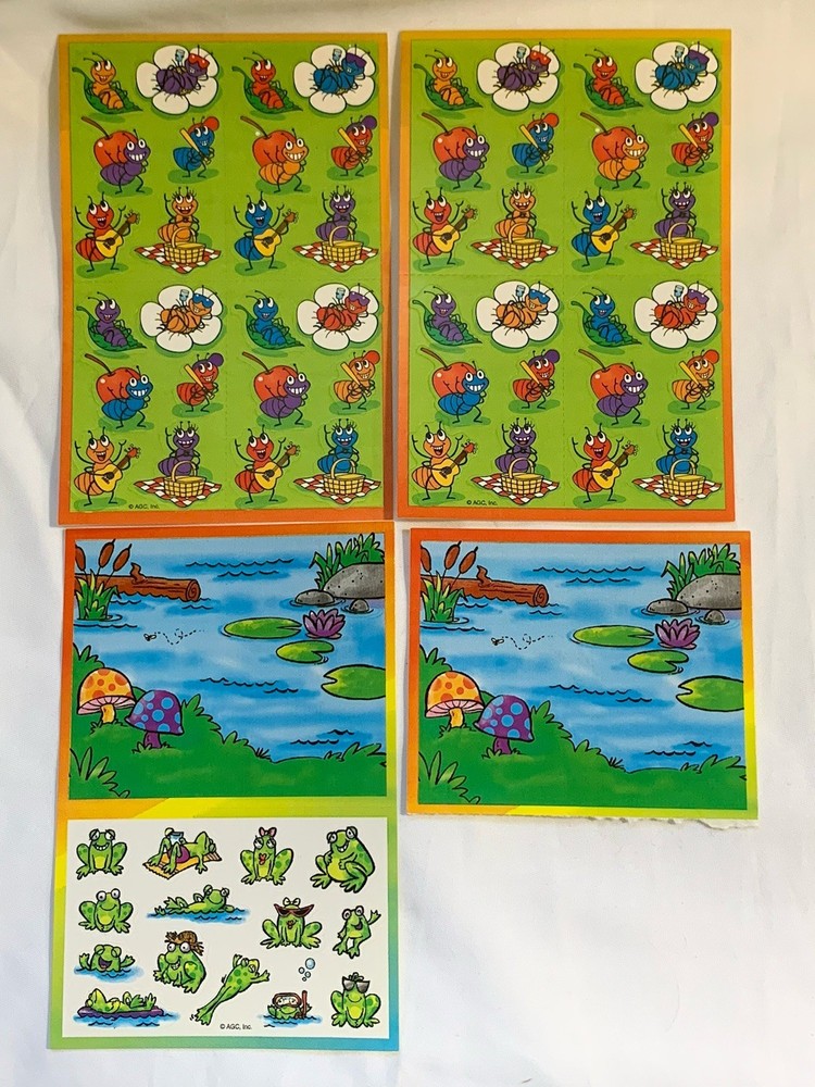 3 Sheets VINTAGE AGC, Inc FROGS and ANTS Picnic Relaxing Summer Activity’s