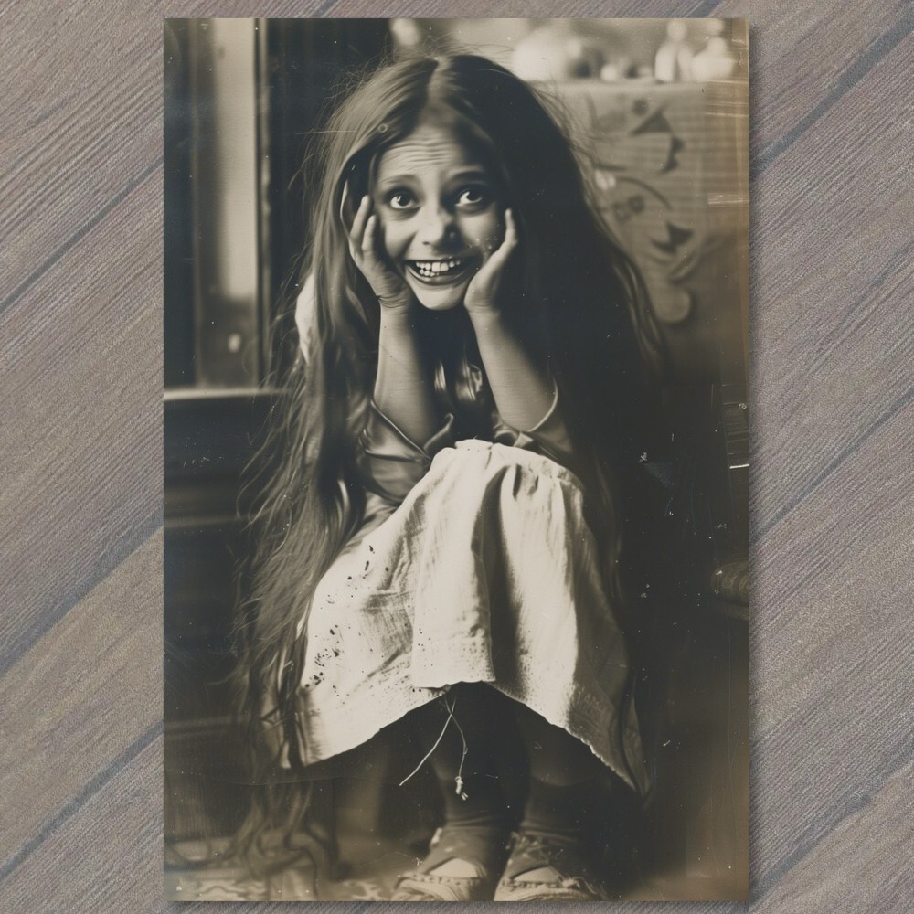 STICKER Young Girl Angry Screaming Face Vintage Vibe Wild Crazy Anxiety Funny