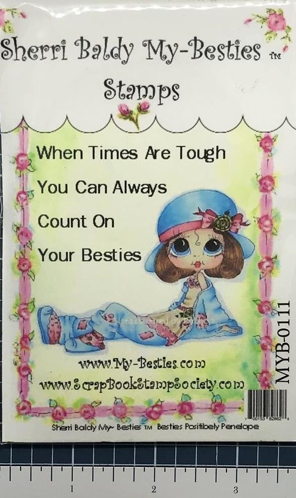 NEW My-Besties Rubber Stamp POSITIVELY PENELOPE SET free USA ship Clear cling