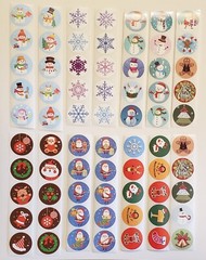 50 CHRISTMAS STICKERS/CHRISTMAS STICKERS FOR KIDS/REWARD STICKERS/X-MAS SEALS