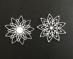 FLOWERS 2 designs die cut embellishments Choose Color 6 pcs 2-3/4″ x 2-3/4”