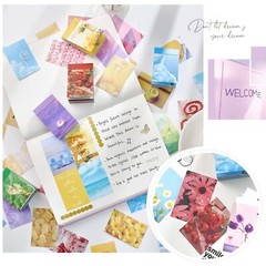 6 Sets 300 Pcs Washi Stickers Set Cute Aesthetic Sticker Book for Journaling