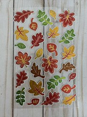 Fall Leaves Foiled 26 Stickers Colorful Autumn Red Orange Brown Green Thanks New
