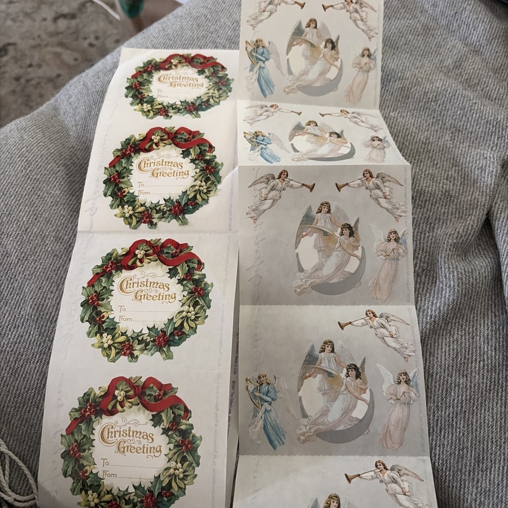 Lot 17 Grossmans Gifted Line Vintage Christmas To From Sticker Tag Angels