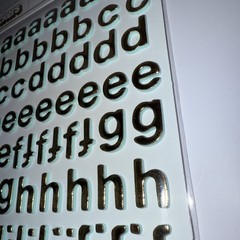 American Craft Thickers Sticko Alphabet Stickers Silver, Gold, Black Lot of 12