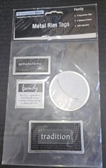 Colorbok 4PC Acetate Metal Rim Tags ~ FAMILY Scrapbooking Craft