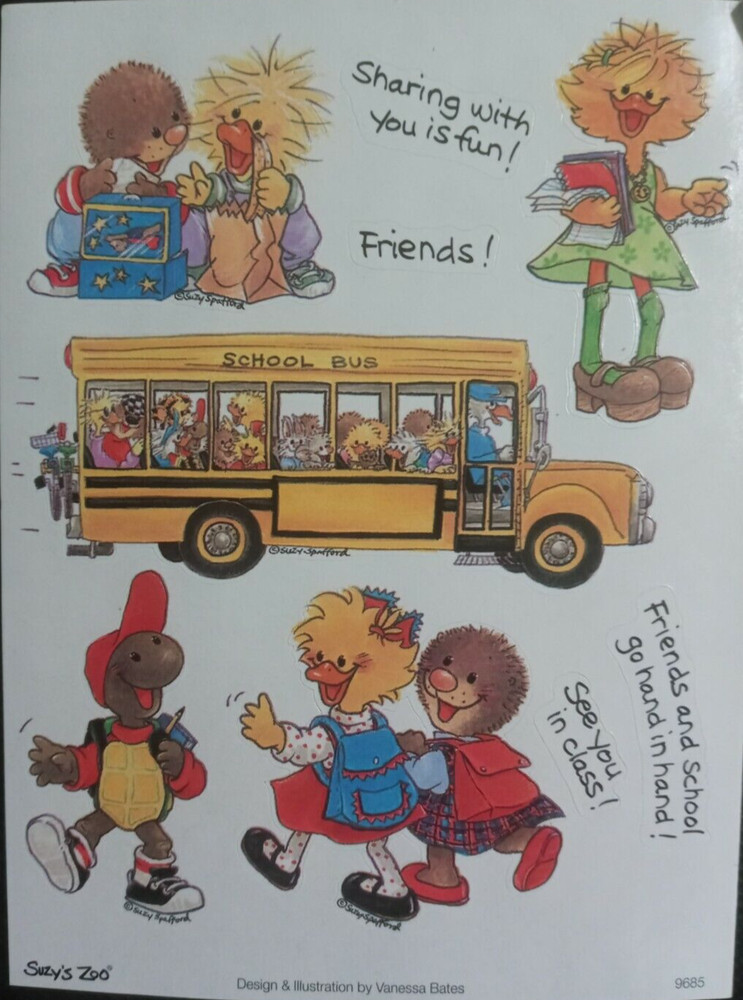 SUZY’S ZOO «SCHOOL FRIENDS» STICKER SHEET #9685
