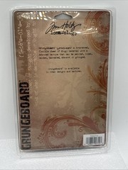 Lot 2 Tim Holtz idea-ology Grungeboard Basics 10 Sheets Gray Harlequin & Plain