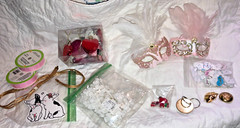 CraftingLove/Valentines Junkin’ Box-13 Plus Pounds-Ephemera, Junk Jewelry, etc.