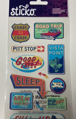 Sticko Coast to Coast Travel Road Signs Stickers 12PC EK Success 2014 Scrapbook