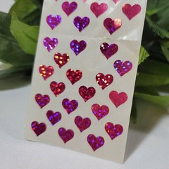 Vintage Sandylion Sticker Prismatic Pink Red Hearts Sparkle Old Back