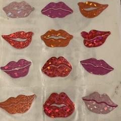 SandyLion Stickers Vintage Micro Prismatic Red Lips 1 Sheet SEALED