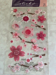 STICKO STICKERS CHERRY BLOSSOM FLOWERS BRANCHES CHERRY BLOSSOMS 13PCS