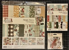 Simple Stories WINTER FARMHOUSE 12×12 Kit, 6×8 Paper, Bits, Bows, Stickers LOT